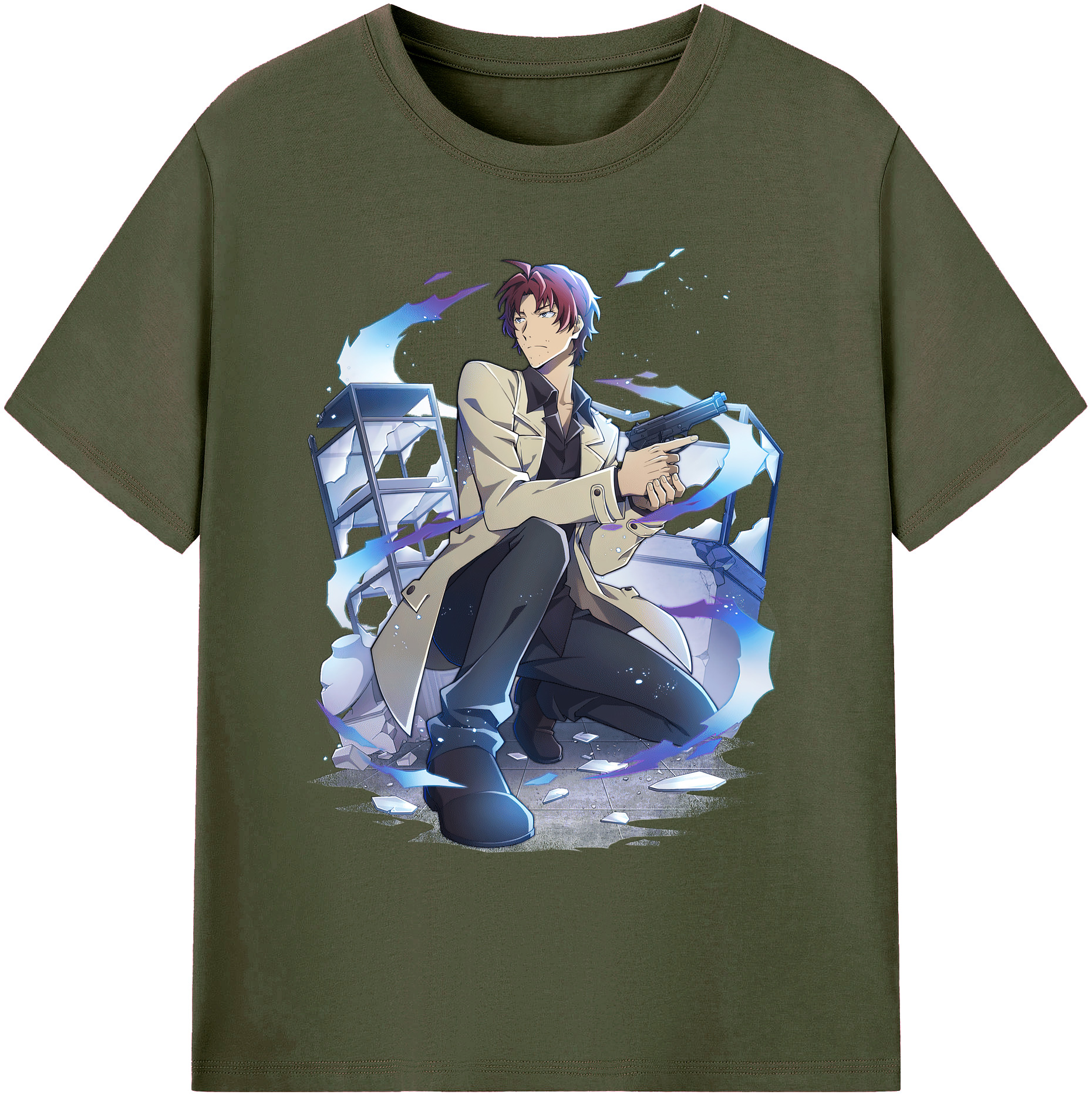 （画像用） 文豪ストレイドッグス Bungo Stray Dogs 綿100％ メンズ半袖Tシャツ｜肌触りやわらか＆通気性